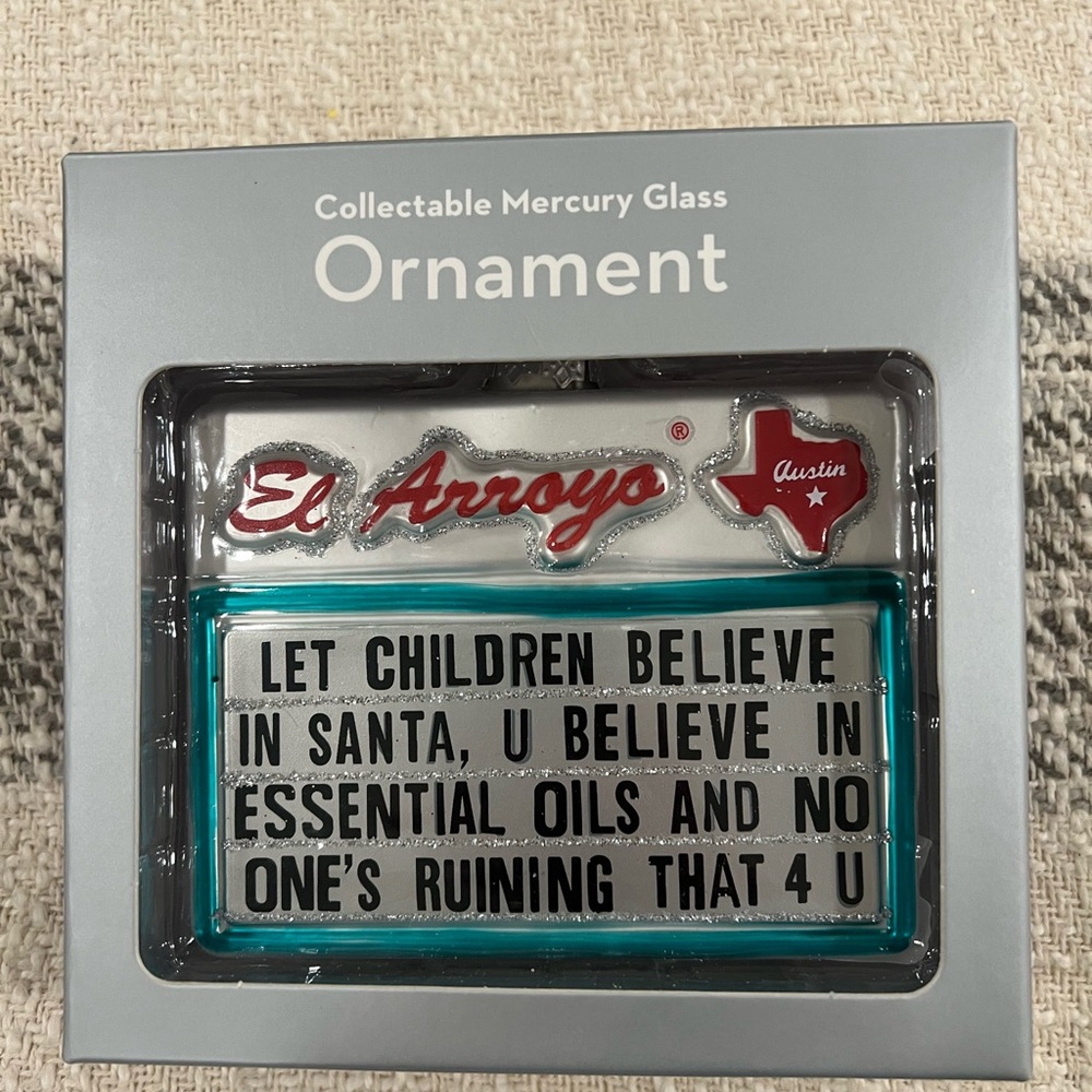 Collectable El Arroyo Mercury Glass Ornament - Red and Teal